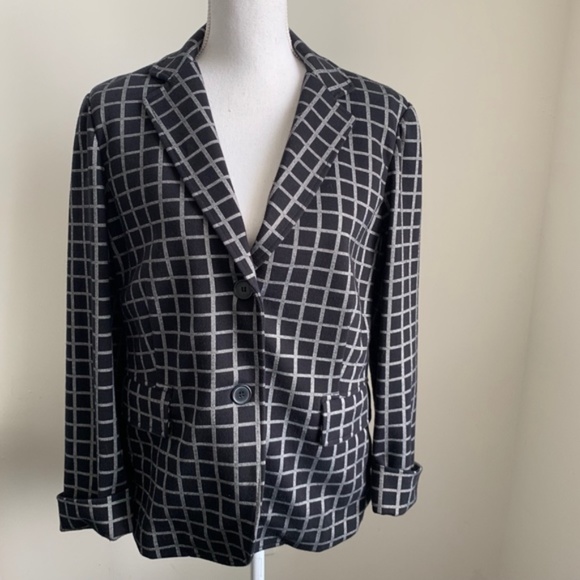 Weekend MaxMara XXL Windowpane Plaid Blazer EUC - Picture 2 of 8